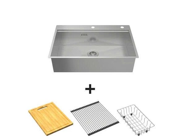 Chậu 1 hộc Inox 304 Hafele HS24-SSN1S-7650 - 567.20.627 (760x500x220mm) - Kèm phụ kiện